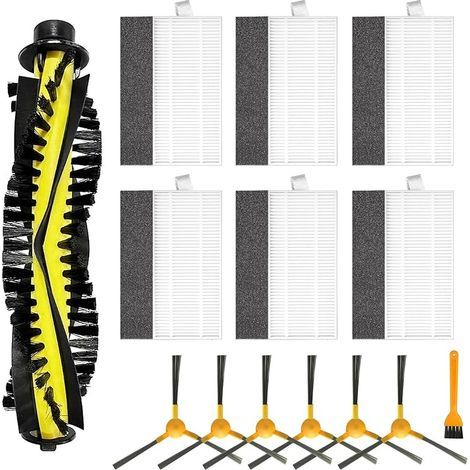 Kit d'accessoires pour Tesvor X500, X500 Pro, M1, M2, pour Neatsvor X500 pièces de Rechange pour aspirateur Robot, 1 Brosse à Rouleau, 6 filtres, 6 brosses latérales, 1 Brosse de Nettoyage (1/4)