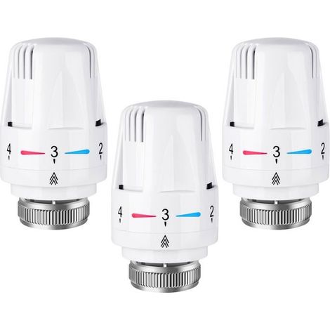 Lot de 3 têtes thermostatiques pour radiateur, tête thermostatique, raccord M30 x 1,5, tête thermostatique intelligente (1/5)