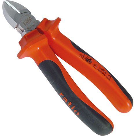 RATIO alicate aislado corte diagonal 160mm mango aislado 1000v. (1/2)