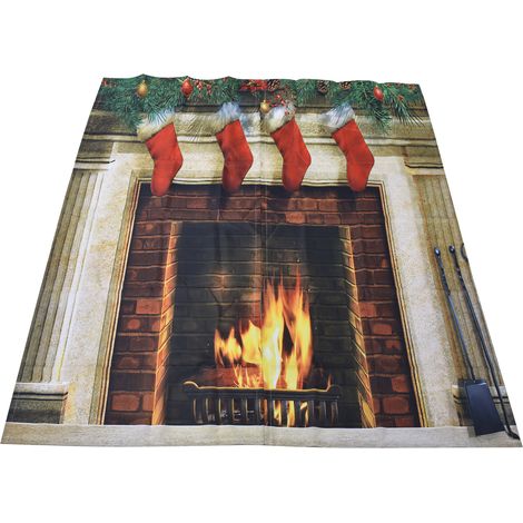 Rideaux de Noël imprimés classiques sur le thème traditionnel de l'hiver, pour chambre et salon, 150 x 166 cm, Noël 21 (1/5)