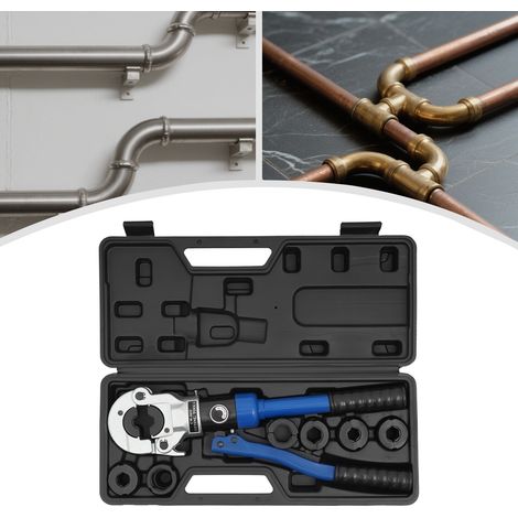 Pince à sertir professionnelle (hydraulique) Outil de presse V-Contour 12-14-15-16-18-22-28 Outil de presse HPZ avec tête rotative à 180°, pour tuyaux en cuivre, en acier au carbone et en acier inoxyd (1/5)