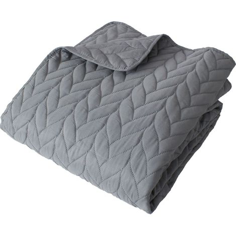 Couvre-lit en Microfibre "Tessa" 220x240cm Gris