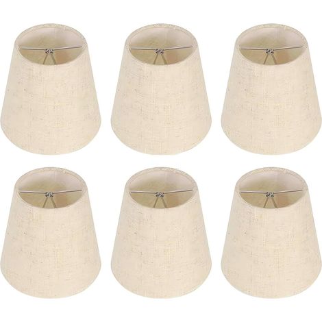 Petits abat-jour à clipser sur l'ampoule, lot de 6 abat-jour pour lustre, 8,9 x 12,7 x 14 cm, petit abat-jour de remplacement pour lustre. (1/5)