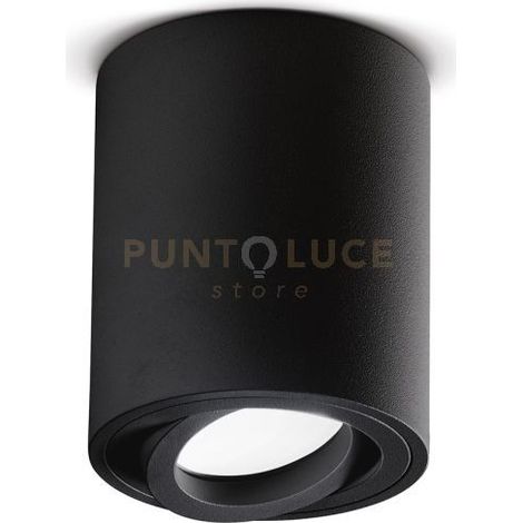GFA352- - FARETTO H. 9,6CM TONDO NERO ORIENTABILE IN ALLUMINIO 1 LUCE ATTACCO GU10
