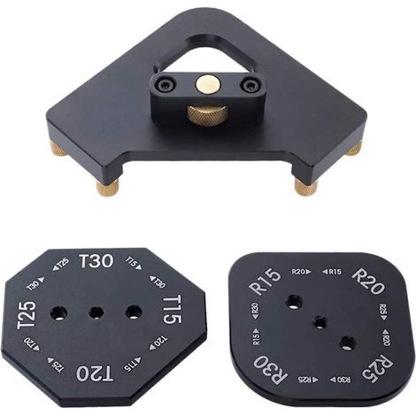 Gabarit de défonceuse 8 en 1 en alliage d'aluminium R15 R20 R25 R30, T15 T20 T25 T30 Demi Rayon d'angle rond Angle droit (1/5)