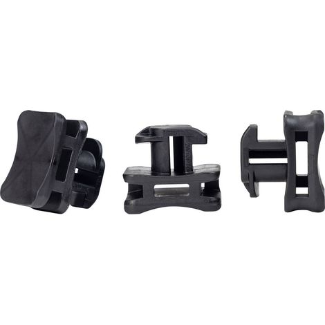 HellermannTyton ACFM8W6.2PT3-PA66/6HIRHS-BK Embase pour attache-câbles profilé 151-03249 stabilisé à la chaleur, résist (1/2)