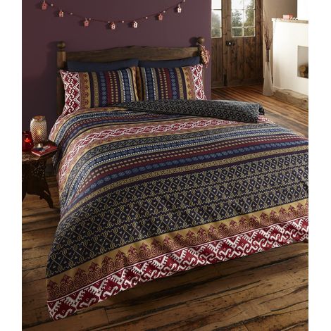 DE CAMA, Set copripiumini di Lusso con Stampa Etnica/Indiana, in Poliestere, Multicolore, Singolo (1/3)