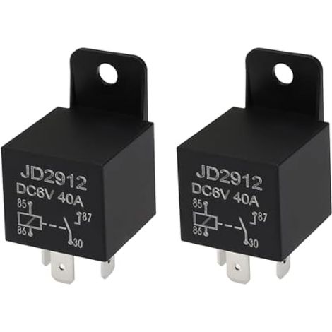2 pièces relais automobile 4 broches 6V 40A 51,8x28mm relais 4 contacts pour circuits véhicules, télécommandes radio, systèmes d'alarme (1/5)