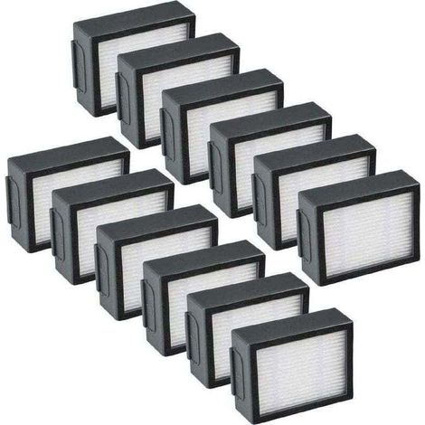 Lot de 12 filtres de rechange compatibles avec les aspirateurs robots iRobot Roomba séries E, I et J (i1, i1+, i3, i3+, i4, i5, i5+, i6, i6+, i7, i7+, i8, i8+, E5, E6, E7 et J7). (1/4)