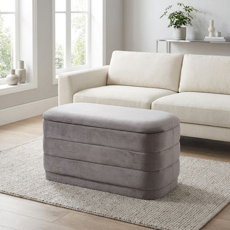 Grey Storage Ottoman Reversible Tray Top (1/3)