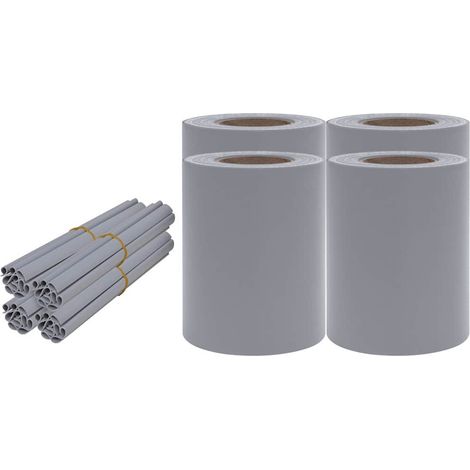 Recinzione Frangivento 4 pz in PVC 35x0,19m Grigio Chiaro Opaco (1/5)