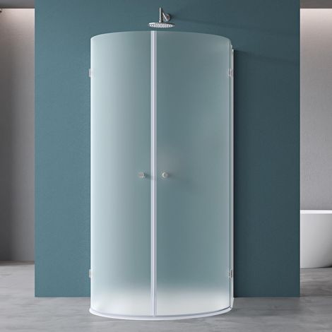 Mai & Mai Duschkabine U Form Dusche halbkreis Duschkabine 100x100cm 6mm ESG-Sicherheitsglas mit Easy-Clean Nano-Beschichtung Satiniert R03k (1/5)