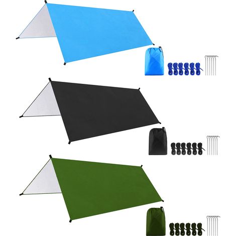 Lona impermeable multiusos LIFCAUSAL de 3x3 m para camping, hamaca, parasol, refugio ligero contra la lluvia, ideal para la playa/picnics. (1/5)