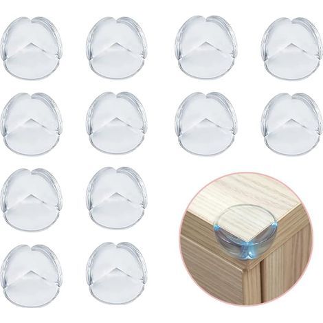 Eckenschoner für Tische, 12 Stück, transparente Eckenschoner für Babytische, Eckenschoner mit verstärktem Klebstoff, für Tisch- und Möbelecken (1/5)
