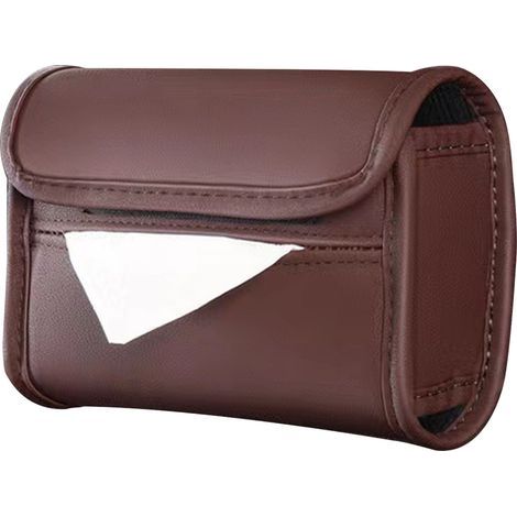 Porte-mouchoirs d'accoudoir en cuir PU résistant à l'usure, boîte à mouchoirs pour siège arrière, organiseur de serviettes marron (1/5)