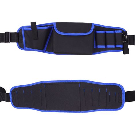 Tragbare, multifunktionale Werkzeugtasche, kleine blaue Aufbewahrungstasche aus Oxford-Canvas, inklusive Gürtel, Elektrikertasche L107 56x8cm (1/5)