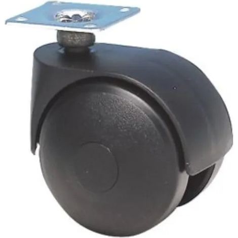 Rueda TWINY D. 40 mm con placa giratoria, altura 56 mm