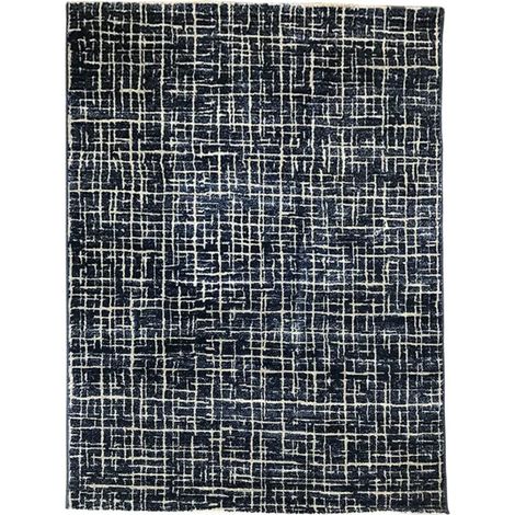 Tapis 160 x 230 cm bleu et blanc design à carreaux - ATLANTIQUE 6728 (1/5)