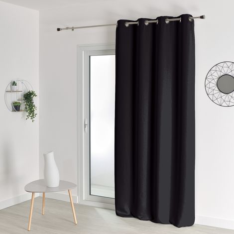 Rideau occultant uni M1 non feu Noir 140x260 cm