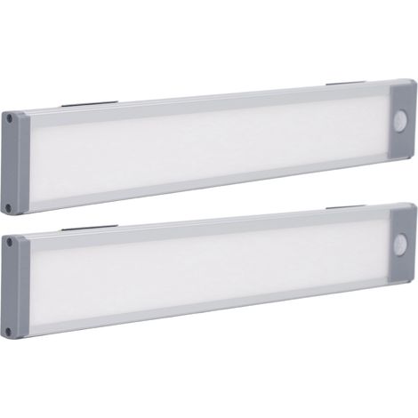 Lot 2x 90LED Lampe Détecteur de Mouvement Ultra Plate 3 Couleurs USB Rechargeable 2500mAh pour Couloir (1/5)