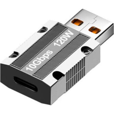 Adaptateur USB c vers USB(19x36mm), connecteur USB 3,0 a mâle vers USB c Femelle 120w Charge Super Rapide synchronisation de données 10gbps, convertisseur en Alliage de Zinc de Type c (1/5)