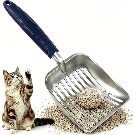 Pelle à litière pour chat - En alliage d'aluminium - Avec longue poignée pratique (1/5)