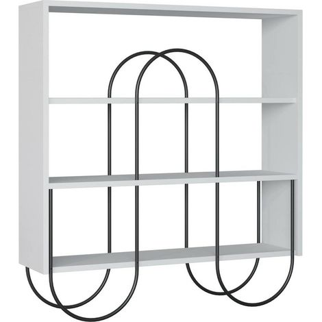 Console Malia, Table Polyvalente, Armoire de Rangement, Bureau du Couloir, 96x26 h99 cm, Blanc (1/3)