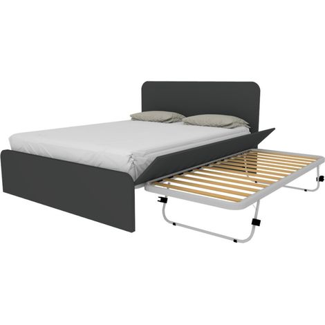 Letto matrimoniale 160x200 con rete estraibile e sollevabile - Basalto