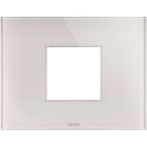 PLAQUE ICE 2P VERRE BEIGE NATUREL GEWISS GW16902CL