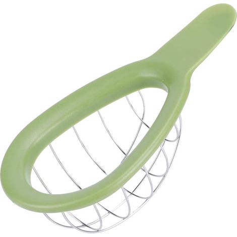 Fruit Pulp Separator, Stainless Steel Kitchen Tool for Divider Cuber and Dicer Slicer Avocado Pieces Avocados Salad Gadget Fruit Cutter Cutter Green with Handle Knife (1/5)