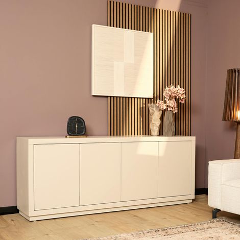Buffet bois sable 4 portes style minimaliste MONTARO (1/5)