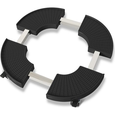 Wolketon Pflanzenroller Rund, Rolluntersetzer Einstellbar Ø38-54cm, Tragkraft 200kg, Schwarz Blumenroller mit 360° Drehbare Rädern (1/5)