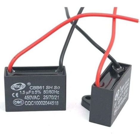 Condensateurs,Réduction, 8Pcs CBB61 450V AC 50 / 60Hz Ventilateur Moteur en Courant Condensateur1.5 uF (1/3)
