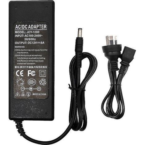 Adaptateur secteur 12 V 1 A 2 A 3 A 4 A 5 A 6 A 8 A 10 A pour rubans LED, caméras de surveillance, routeurs, connecteur mâle 5,5 x 2,1-2,5 mm (1/5)