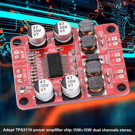 TPA3110 Digitale Audio-Leistungsverstärkerplatine 2x15W Zweikanal-Stereo HF82 (1/5)