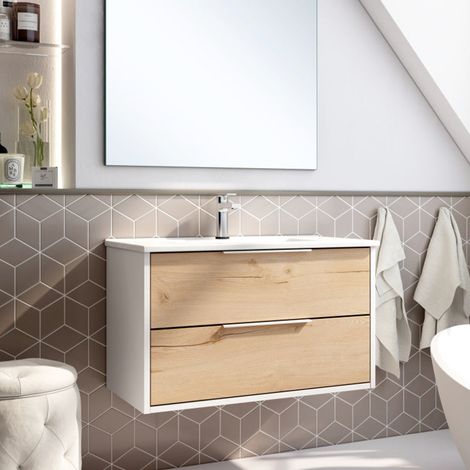 BATHME TWO Mueble de Baño con Lavabo 80 cm Blanco - ref: CNB2JRC+SA.LIECO8146