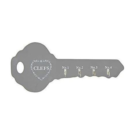Porte-clés mural gris, accroche clés design, boîte à clés originale pour 4 clés, rangement entrée pratique