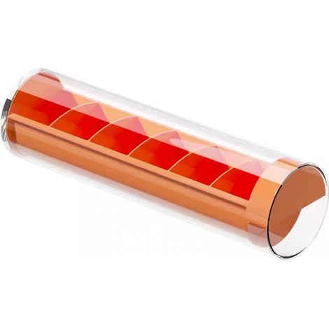 Zylindrischer Sockenorganizer (im Stil einer Chipsdose), leicht, wasserdicht und strapazierfähig aus PP/PET, Abmessungen 30×8×8 cm, orange/weiß/gelb, bietet 1 Fach. (1/5)