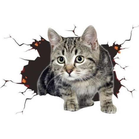 Autocollants de voiture - 2pcs - 3D - Chat mignon - PVC imperméable (1/4)