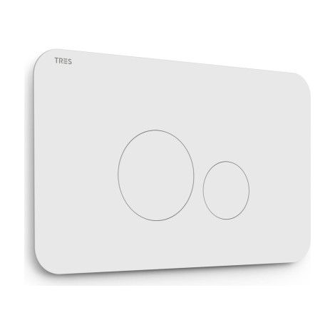 Bouton de chasse double pour WC Blanc mat - TRES 25429802BM