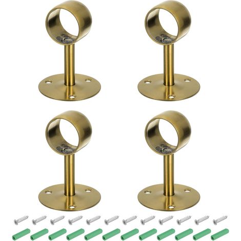 4 Pièces Support de Tringle à Rideau de 1,5 Pouces Doré (1/5)