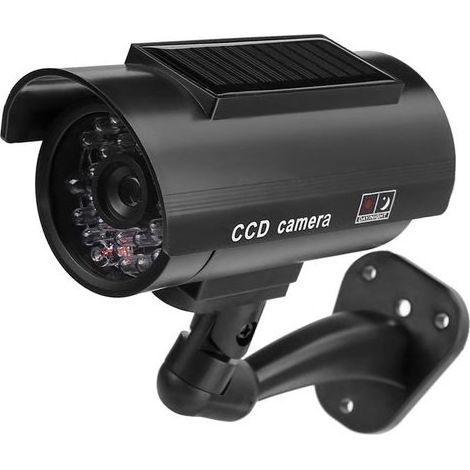 Caméra de Sécurité Solaire Factice avec Effet Lumineux, Antichoc et Étanche IP65 (1/5)