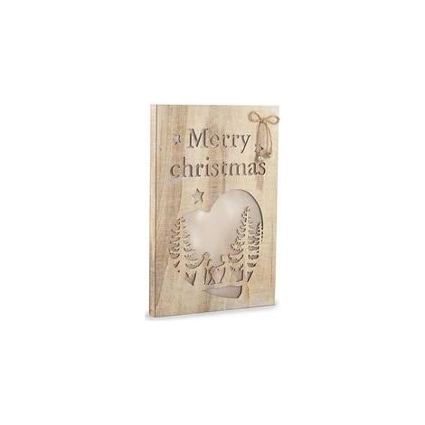 Pannello decorativo natalizio merry xmas con luci cm 30x45 (kit da 3)