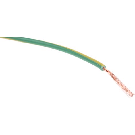 Fil électrique RS PRO 2491X, 16 0,5 mm² 20 AWG Non blindé, 500 V, PVC Vert/Jaune, 100m ( Prix pour Bobine de 100 Mètres )
