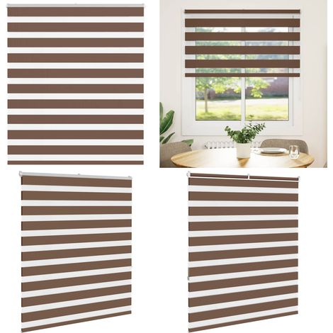 vidaXL Zebrarollo Braun 120x150 cm Stoffbreite 115,9 cm Polyester (1/5)