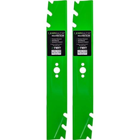 Lot de 2 Lames pour plateau 76,2 cm Toro TimeMaster Exmark 116-6358-03 Paillage à denté (1/5)