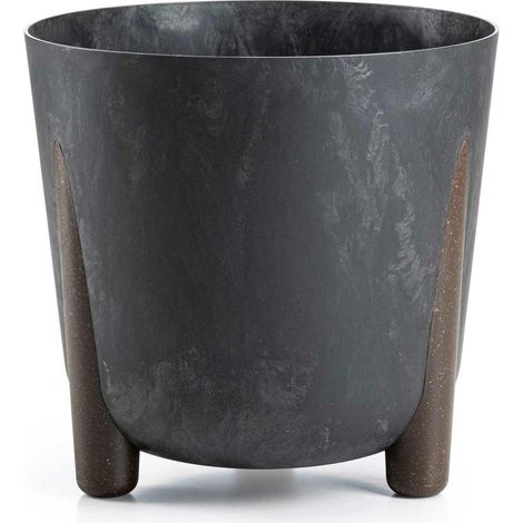 Moospflanzgefäß aus recyceltem schwarzem Beton (1/5)