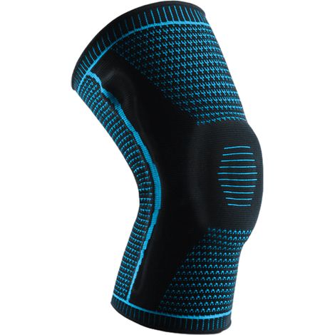 1 genouillère d'été bleue en silicone pressurisé à ressort, respirante, pour sports de plein air (1/5)