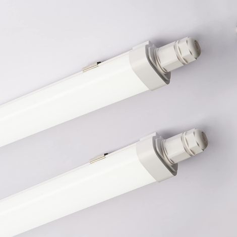 Pack of 2 LED Strip Lights 120 cm, 6500 K IP65 Waterproof Neon LED  30W 3420LM Flicker-Free Outdoor Ceiling Light for Garage, Warehouse, Workshop, Office (1/5)