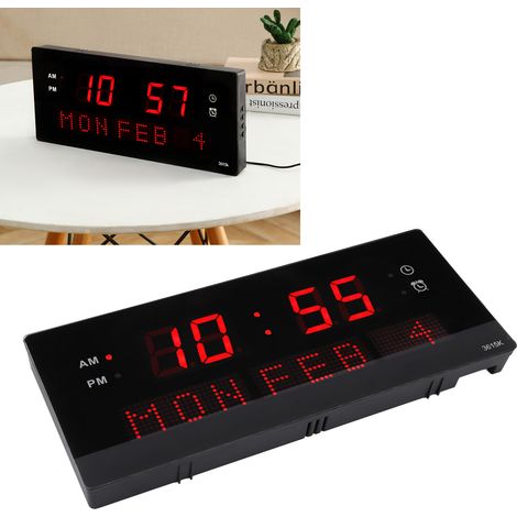 Horloge murale électronique LED 100-240V, style créatif, horloge murale pour salon, chambre et bureau, norme australienne. (1/5)